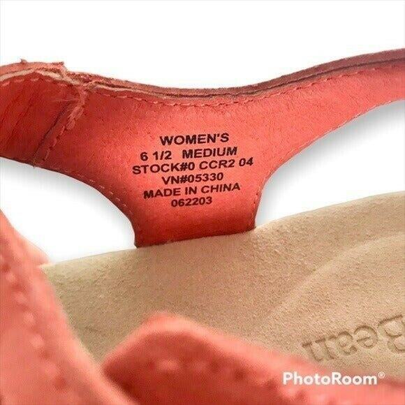 LL Bean Women's 6.5M Pink Suede Leather Strappy Leather Sandals With Buckle - Picture 6 of 7
